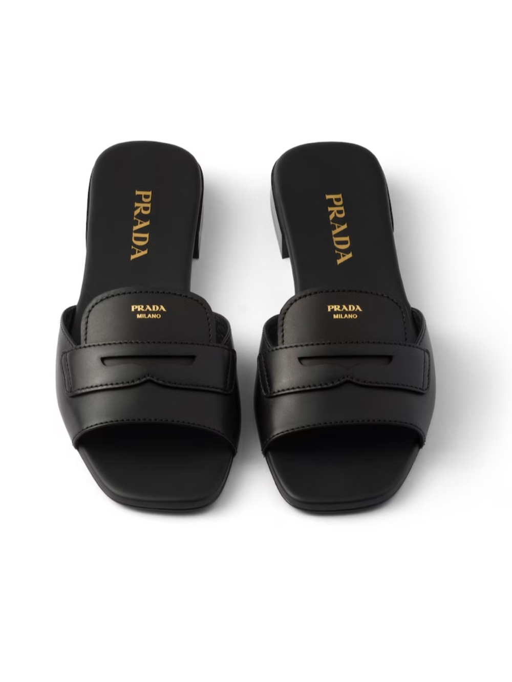 Prada Black Leather slides size 37.5 - Picture 3 of 9
